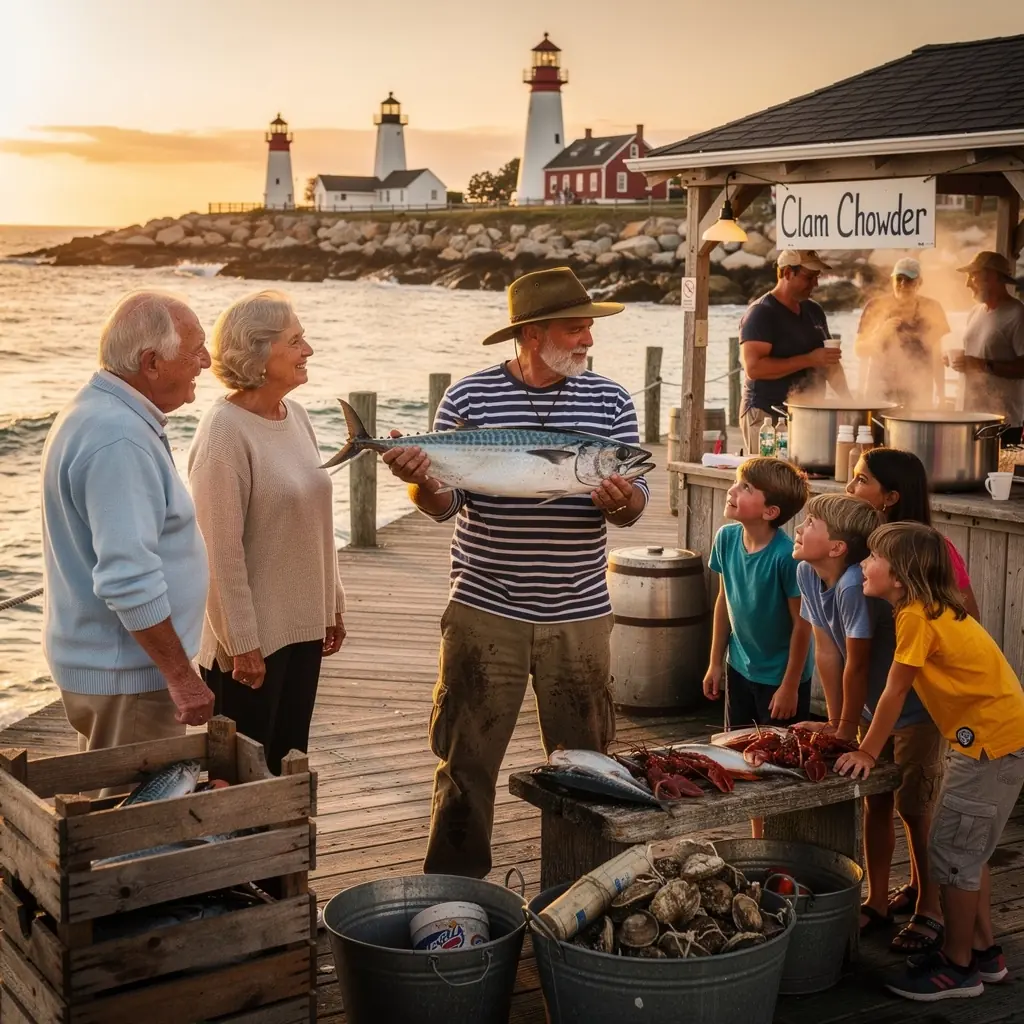 Яркий рынок с разнообразием свежих овощей и фруктов.